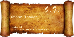 Orosz Teodor névjegykártya